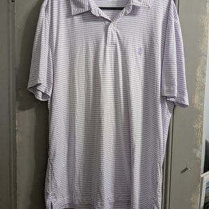 Izod Light Purple Striped Polo Shirt